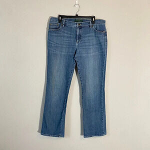 Lauren Ralph Lauren Women's Size 14 Classic Straight Stretch Denim Blue Jeans LN